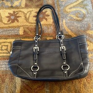 Black leather Coach bag